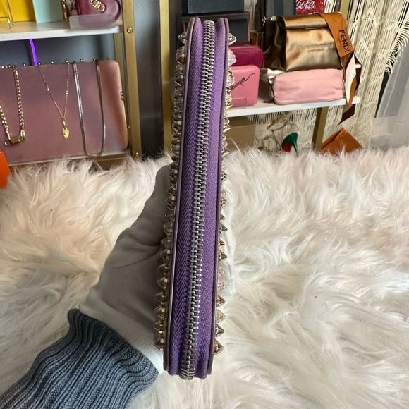 Rare Christian Louboutin Spike studds Round zipper long wallet - Picture 9 of 17
